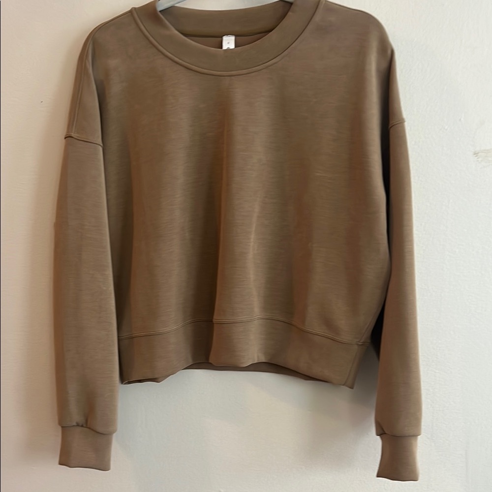 Lululemon Softstreme Perfectly Oversized Cropped Crew - allspice - Size 6